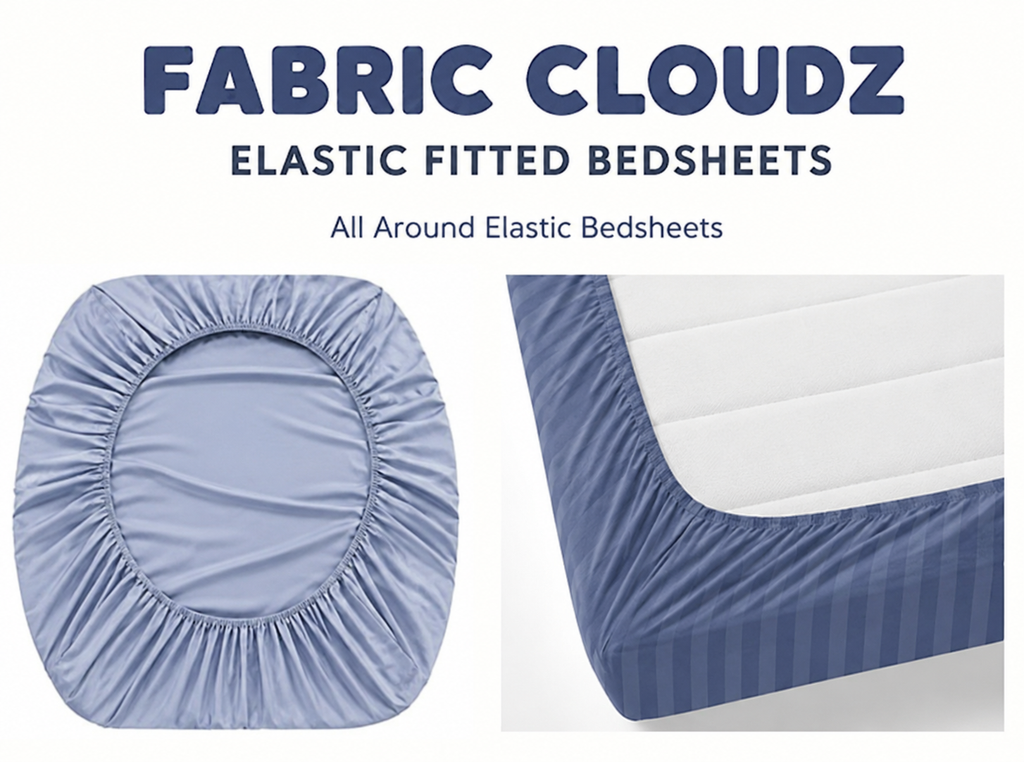 Soft Cotton Fitted Bedsheet Set with Pillow Covers – Deep Pocket Bed Sheet